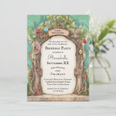 Betoverde Bos Fairy Garden op Glitter Green Kaart (Staand voorkant)