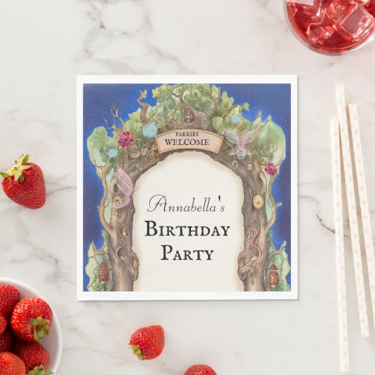 Betoverde Bos Fairy Garden op Night Sky Servet (Insitu)