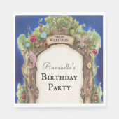 Betoverde Bos Fairy Garden op Night Sky Servet (Voorkant)