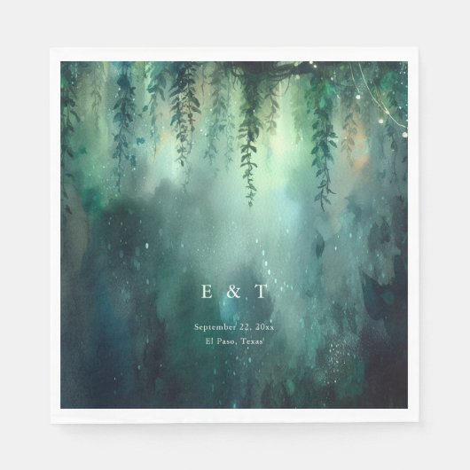 Betoverde Bos Fairy Lights Tuin Chique Bruiloft Servet (Voorkant)