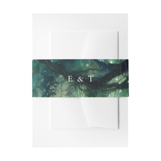 Betoverde Bos Fairy Lights Tuin Chique Bruiloft Uitnodigingen Wikkel (Voorkant Voorbeeld)