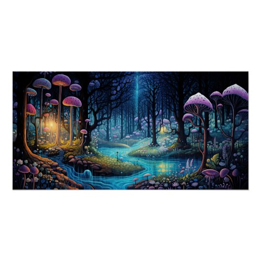 Betoverde Bos Fairy Tuin Magische Droomlandschap Perfect Poster (Voorkant)