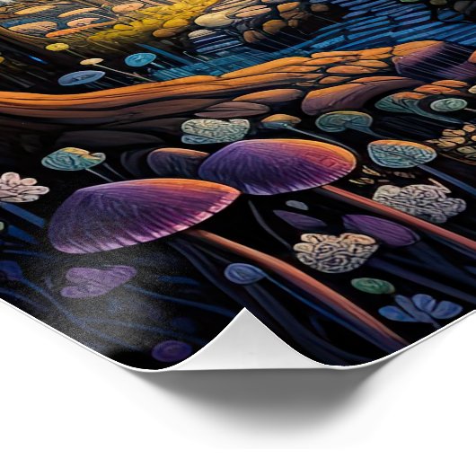 Betoverde Bos Fairy Tuin Magische Droomlandschap Perfect Poster (Hoek)