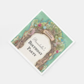 Betoverde Bos Fairy Tuin op Groene Glitter Servet (Hoek)