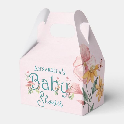 Betoverde Bos Fairy Tuin Roze Baby shower Bedankdoosjes (Achterkant)