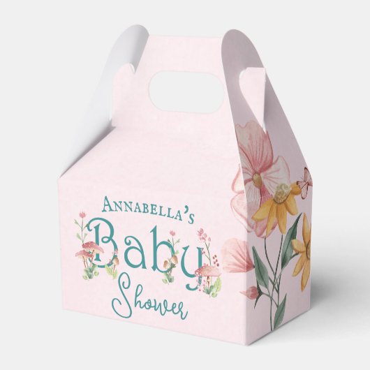 Betoverde Bos Fairy Tuin Roze Baby shower Bedankdoosjes (Voorkant Zijde)