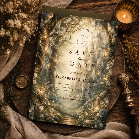 Betoverde Bos Fantasie Bruiloft Save The Date