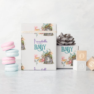 Betoverde Bos Feeëntuin Deur Baby Shower Cadeaupapier