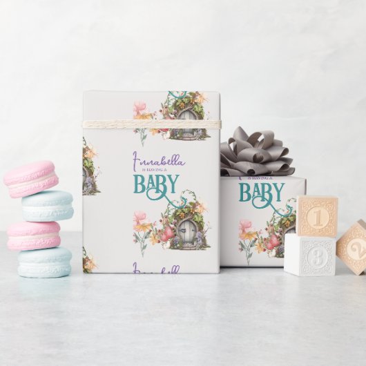 Betoverde Bos Feeëntuin Deur Baby Shower Cadeaupapier (Baby Shower)