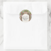 Betoverde Bos Feeëntuin op Roze Ronde Sticker (Tas)