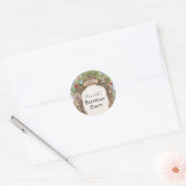 Betoverde Bos Feeëntuin op Roze Ronde Sticker (Envelop)