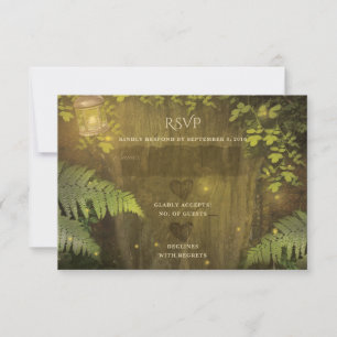 Betoverde bos geheime tuin droom bruiloft RSVP Kaartje