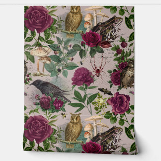 Betoverde Bos Goblincore Roze Behang