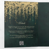Betoverde bos gouden groen Alles in een bruiloft Drieluik Uitnodiging (Binnenzijde eerst)