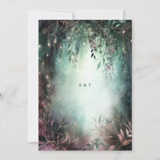 Betoverde bos gouden wijnstokken Mauve magische br Kaart (Achterkant)