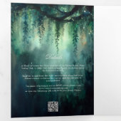 Betoverde bos groen fee alles in een bruiloft drieluik uitnodiging (Binnenzijde eerst)