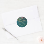 Betoverde bos groen Rozen bruiloft gunst Ronde Sticker (Envelop)