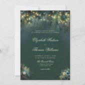 Betoverde Bos groen Woodland Romance bruiloft Kaart (Voorkant)