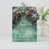 Betoverde Bos Groene Boog Magisch Baby shower Bedankkaart (Staand voorkant)