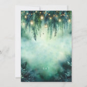 Betoverde Bos Hangende Lantaarns Fairy Bruiloft Kaart (Achterkant)