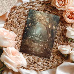 Betoverde bos houtland sprookjesboek baby shower kaart