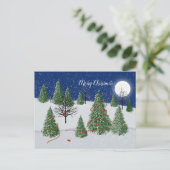 Betoverde bos kerstavond vakantie Briefkaart (Staand voorkant)