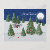 Betoverde bos kerstavond vakantie Briefkaart (Voorkant)