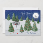 Betoverde bos kerstavond vakantie Kaart (Voorkant)