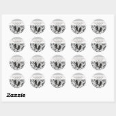 Betoverde Bos Liefdesvogel Bruiloft Ronde Sticker (Vel)
