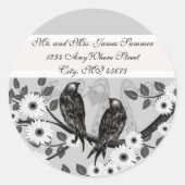 Betoverde Bos Liefdesvogel Bruiloft Ronde Sticker (Voorkant)