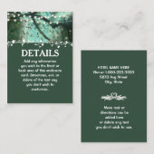 Betoverde Bos Lights Rustieke Bruiloft Enclosure Informatiekaartje (Voorkant / Achterkant)