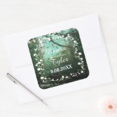 Betoverde Bos Lights Rustieke Bruiloft Seal Vierkante Sticker (Envelop)