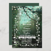 Betoverde Bos Lights Rustieke Koppels Douche Kaart (Voorkant / Achterkant)