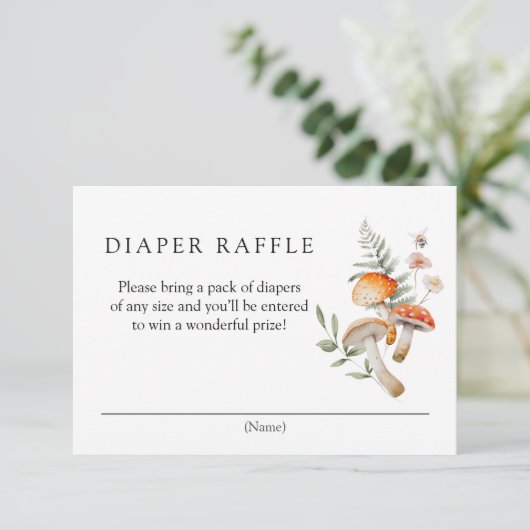 Betoverde Bos Luier Raffle Behuizing Kaart (Staand voorkant)