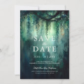 Betoverde Bos Magic Foto Bruiloft Save the Date Kaart (Voorkant)
