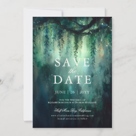 Betoverde Bos Magic Green Bruiloft Save the Date Kaart