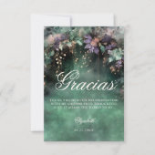 Betoverde Bos Magic Groene Lavendel Quinceanera Bedankkaart (Voorkant)