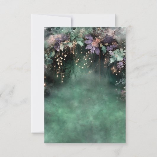 Betoverde Bos Magic Groene Lavendel Quinceanera Bedankkaart (Achterkant)