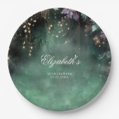 Betoverde Bos Magic Groene Lavendel Quinceanera Papieren Bordje (Voorkant)