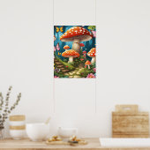 Betoverde Bos Magic Mushroom Trappen Poster (Keuken)