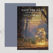 Betoverde Bos Mason Jar Foto Bruiloft Save The Date (Voorkant / Achterkant)