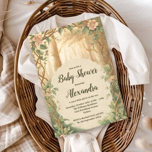 Betoverde Bos Meisje Baby Shower Kaart