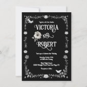 Betoverde bos middeleeuwse avond bruiloft kaart (Achterkant)