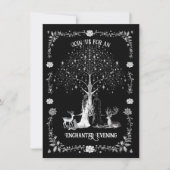 Betoverde bos middeleeuwse avond bruiloft kaart (Voorkant)