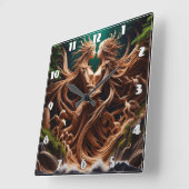 Betoverde Bos Nimfen Omhelzen Door Waterval Vierkante Klok (Hoek)