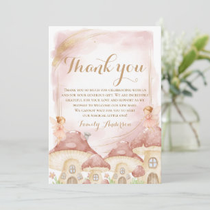 Betoverde Bos Paddenstoel Baby Shower  Bedankkaart