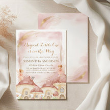 Betoverde Bos Paddenstoel Baby Shower Uitnodiging
