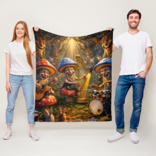Betoverde bos paddenstoel kabouters band magisch h fleece deken