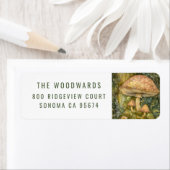 Betoverde bos paddenstoelen etiket (Insitu)