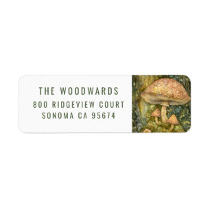 Betoverde bos paddenstoelen etiket